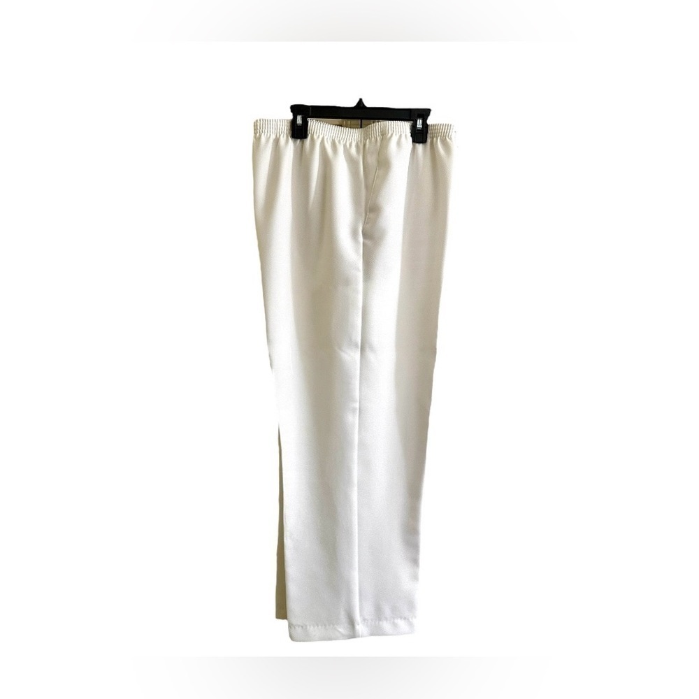 ALFRED DUNNER,NWOT, WOMENS WHITE POLYESTER, PULL-ON PANTS. ELASTIC WAIST.SIZE 16